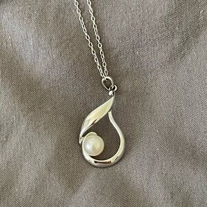 Mikimoto sterling silver pearl pendant